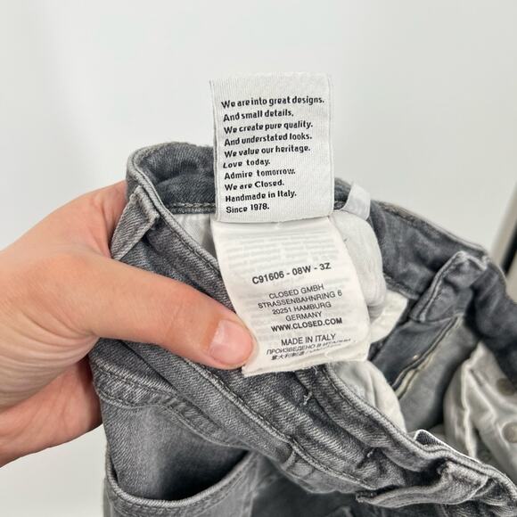 Closed High Waist Crop Flare Jeans Button Fly Gray - Picture 9 of 10